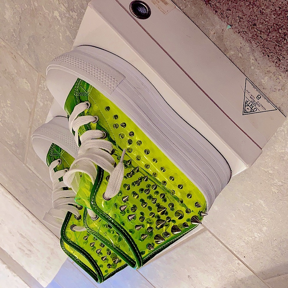 Unif Koop platform sneakers neon yellow